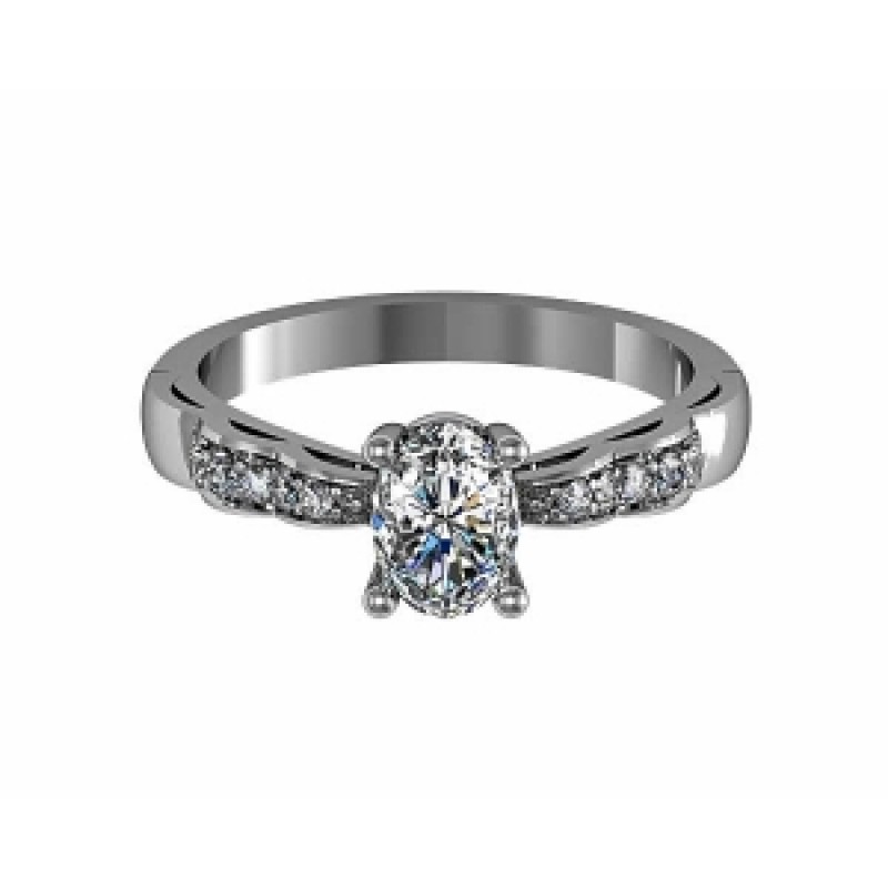 Кольцо с крупным камнем и дорожками камней Os 1540