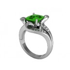 Кольцо с крупным камнем и дорожками камней Os 1470