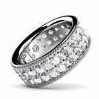 Кольцо с дорожками камней по кругу Os 2053