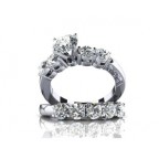 Кольцо двойное с крупным камнем и дорожкой камней Os 2670