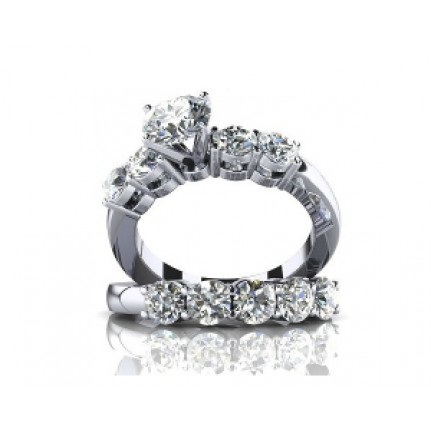 Кольцо двойное с крупным камнем и дорожкой камней Os 2670