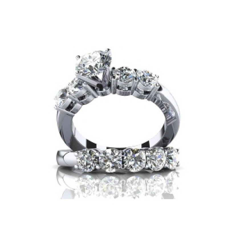 Кольцо двойное с крупным камнем и дорожкой камней Os 2670