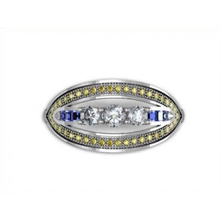 Кольцо с дорожками камней Os 1020