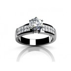 Кольцо с крупным камнем и дорожками камней Os 2684