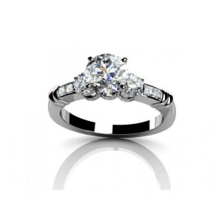 Кольцо с крупным камнем и дорожками камней Os 2573