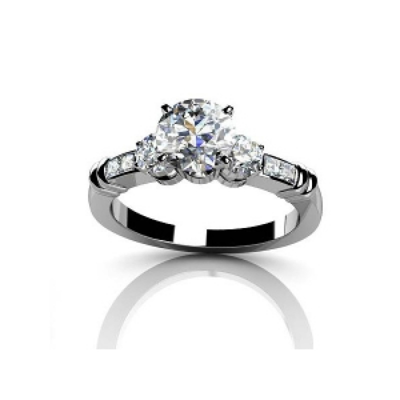 Кольцо с крупным камнем и дорожками камней Os 2573