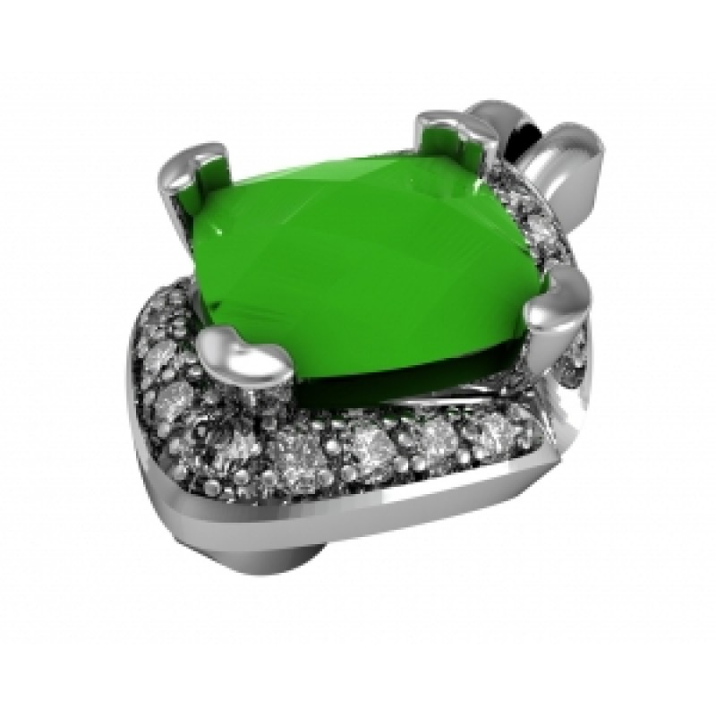 Подвеска с крупным камнем в обрамлении мелких камней Os 1467