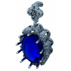 Подвеска с крупным камнем в обрамлении мелких камней Os 5125