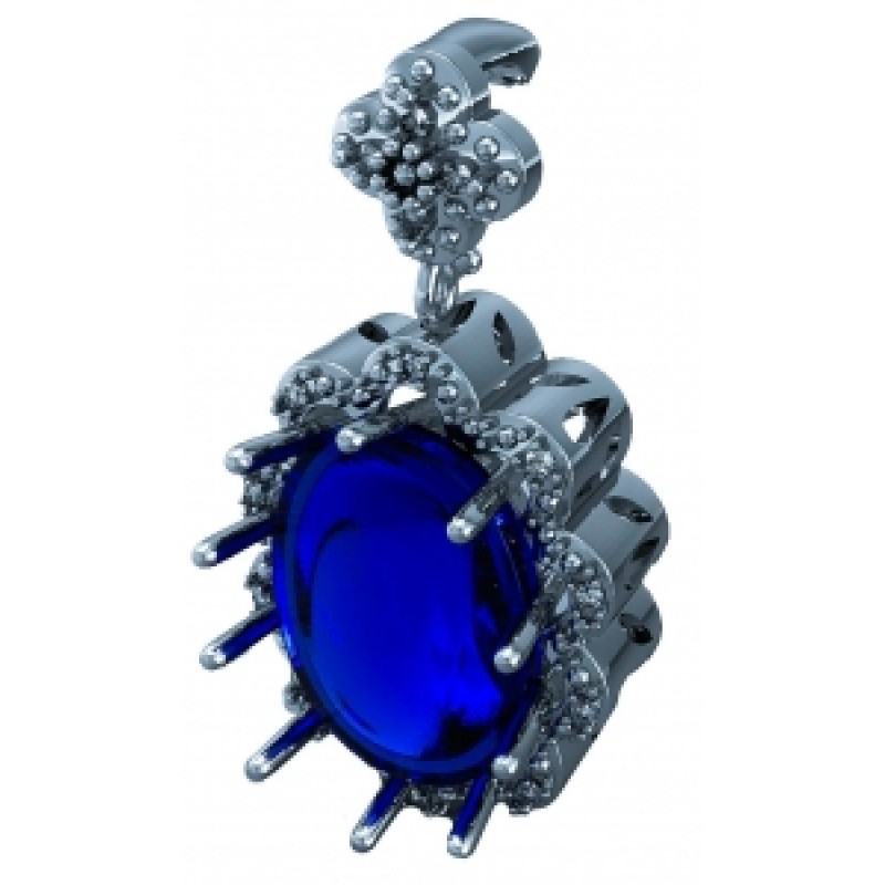 Подвеска с крупным камнем в обрамлении мелких камней Os 5125