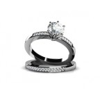 Кольцо двойное с крупным камнем и дорожками камней Os 2677