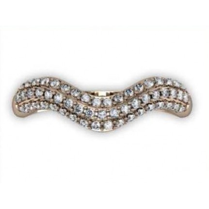 Кольцо Волна с дорожками камней Os 2023