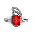 Кольцо с крупным камнем и дорожками камней Os 1290