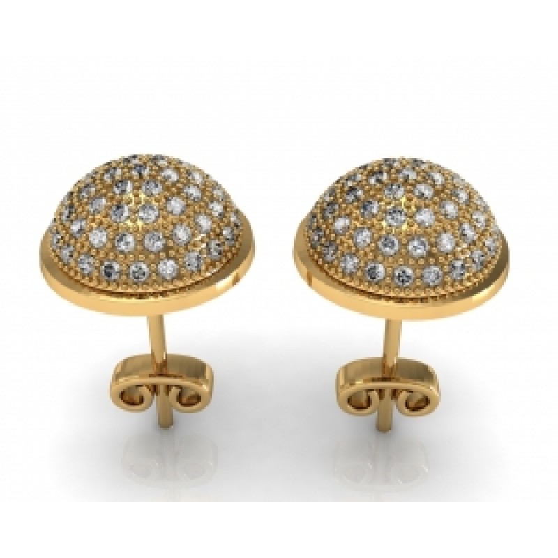 Серьги - пусеты полусферы Os 4055