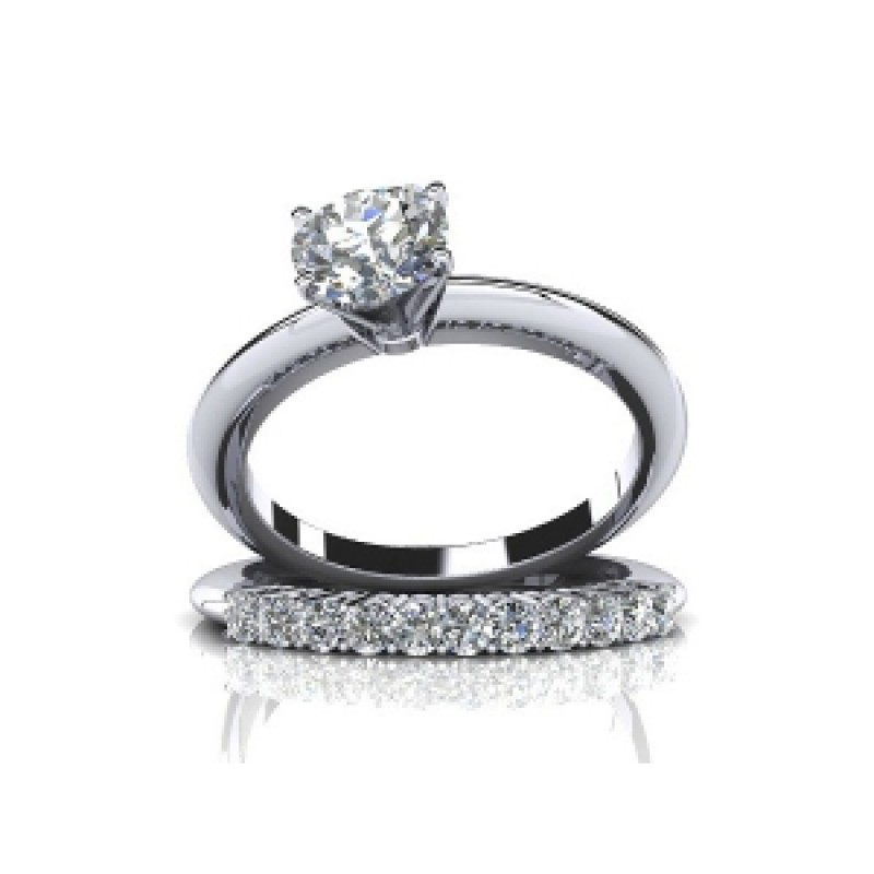 Кольцо двойное с крупным камнем и дорожкой камней Os 2678