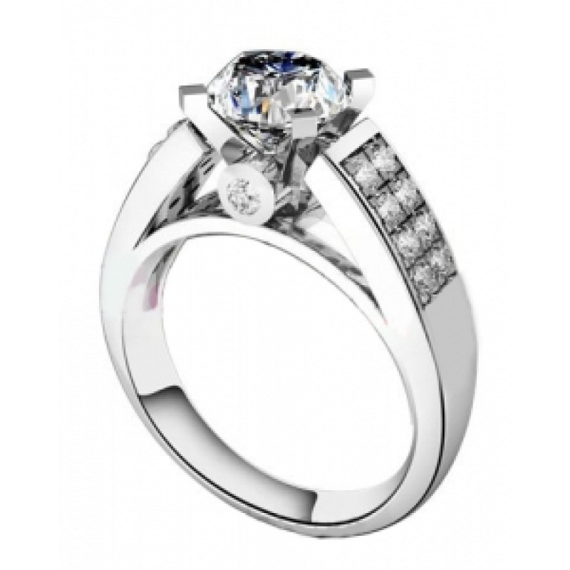 Кольцо с крупным камнем и дорожками камней Os 2701