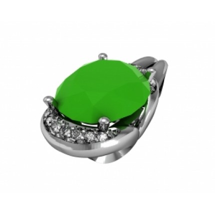 Подвеска с крупным камнем и дорожками камней Os 1487