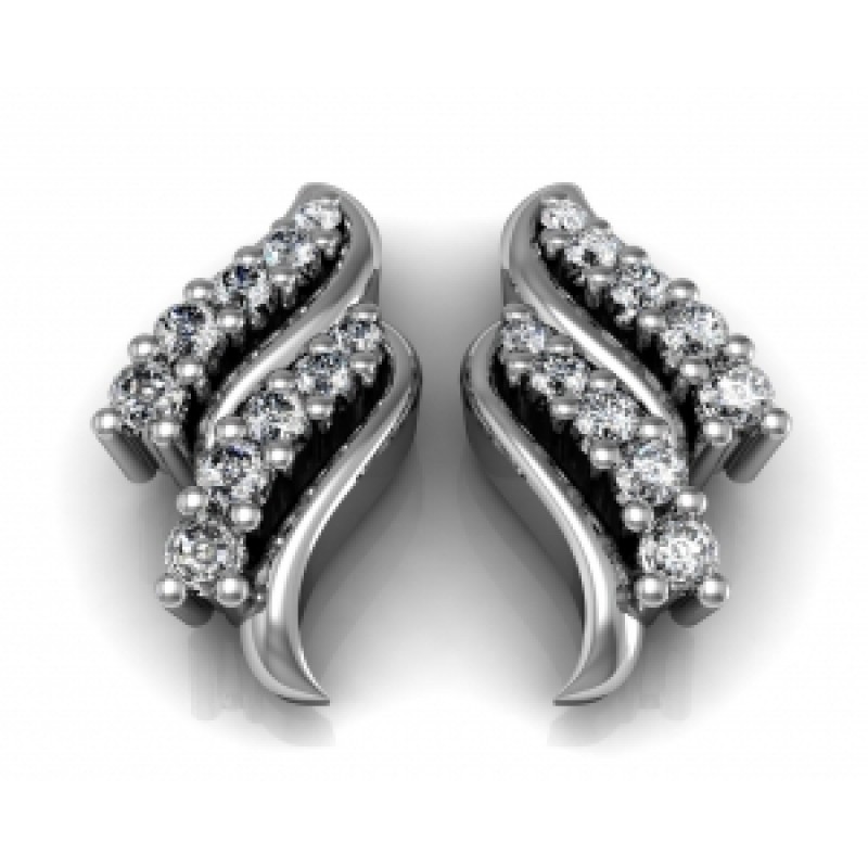 Серьги Волна с дорожками камней Os 1745