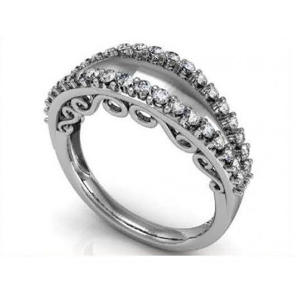 Кольцо ажурное с дорожками камней Os 2029