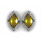 Серьги ажурные с крупным камнем и дорожками камней Os 1215