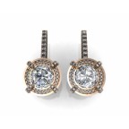 Серьги с крупным камнем в обрамлении мелких камней Os 4060