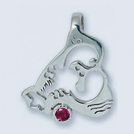 Подвеска с камнем (рак) П-430