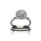 Кольцо двойное с крупным камнем в обрамлении мелких камней Os 2703