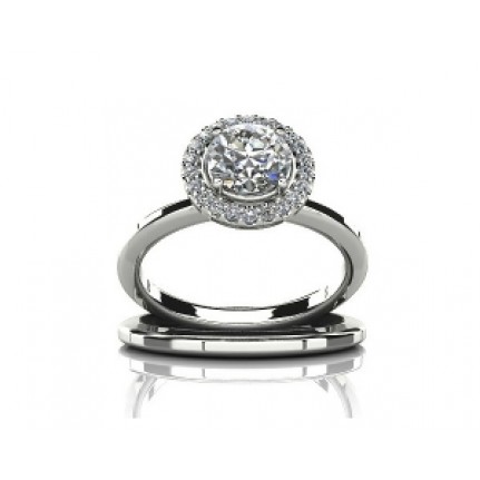 Кольцо двойное с крупным камнем в обрамлении мелких камней Os 2703