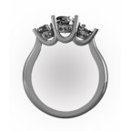 Кольцо с крупными камнями в обрамлении мелких камней Os 2652