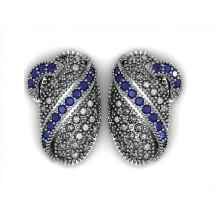 Серьги с дорожками камней Os 1035