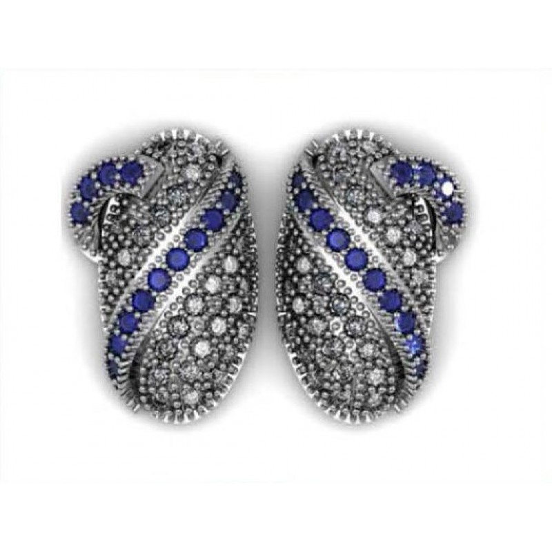 Серьги с дорожками камней Os 1035