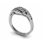 Кольцо Волна с дорожками камней Os 2620