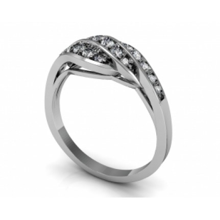 Кольцо Волна с дорожками камней Os 2620