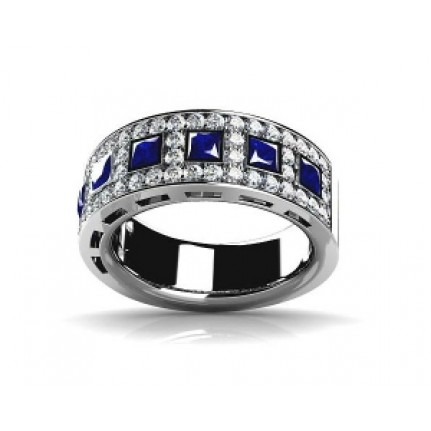 Обручальное кольцо с крупными камнями в обрамлении мелких камней Os 2157