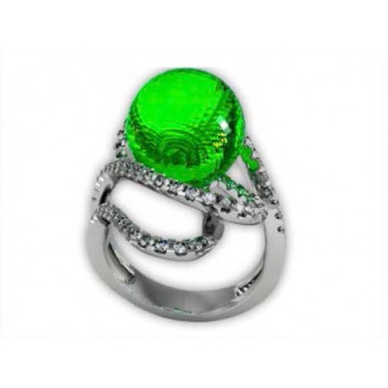 Кольцо с жемчугом и дорожками камней Os 7051