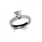 Кольцо с крупным камнем и дорожками камней Os 2653