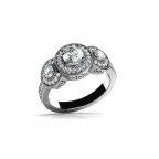 Кольцо с крупными камнями в обрамлении мелких камней Os 2568