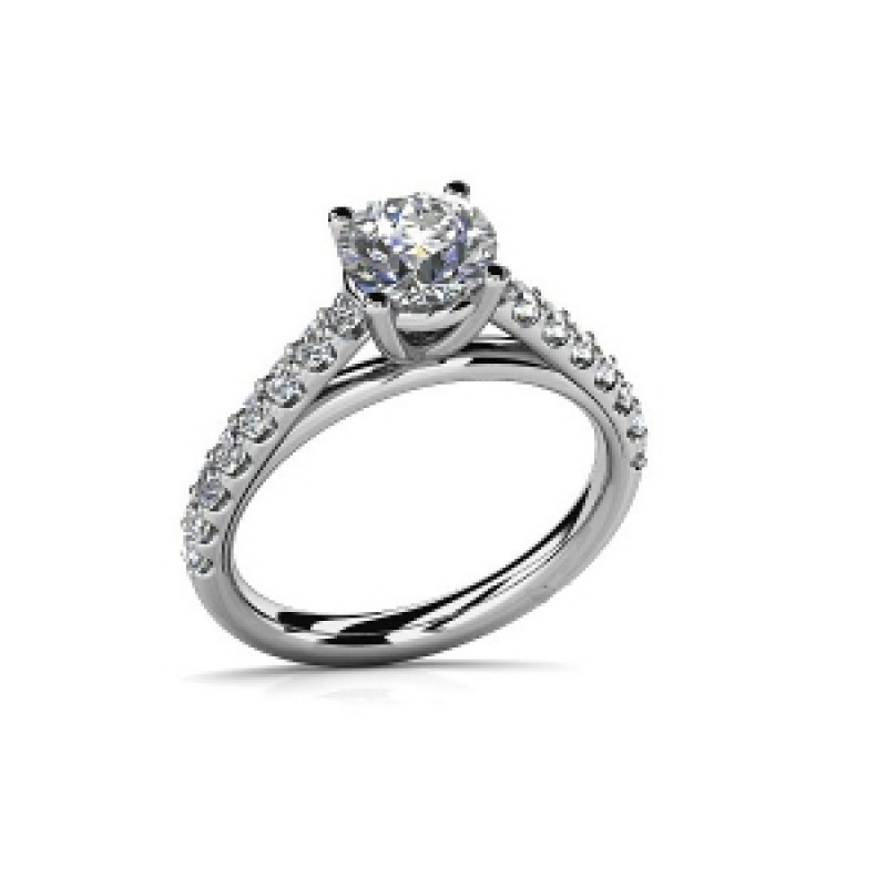 Кольцо с крупным камнем и дорожками камней Os 2560