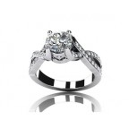 Кольцо с крупным камнем и дорожками камней Os 2559