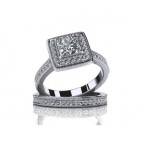 Кольцо двойное с крупным камнем в обрамлении мелких камней Os 2692