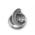 Подвеска с крупным камнем и дорожкой камней Os 1017