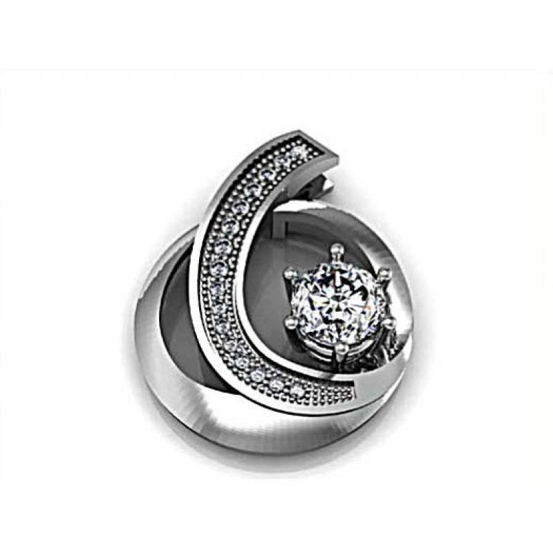 Подвеска с крупным камнем и дорожкой камней Os 1017