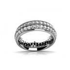 Обручальное кольцо с двумя дорожками камней по кругу Os 2155