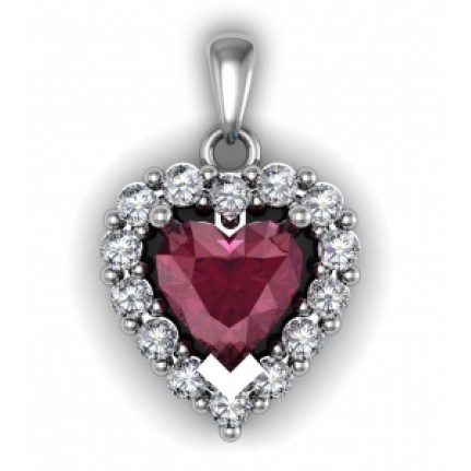 Подвеска Сердце с крупным камнем Os 1597