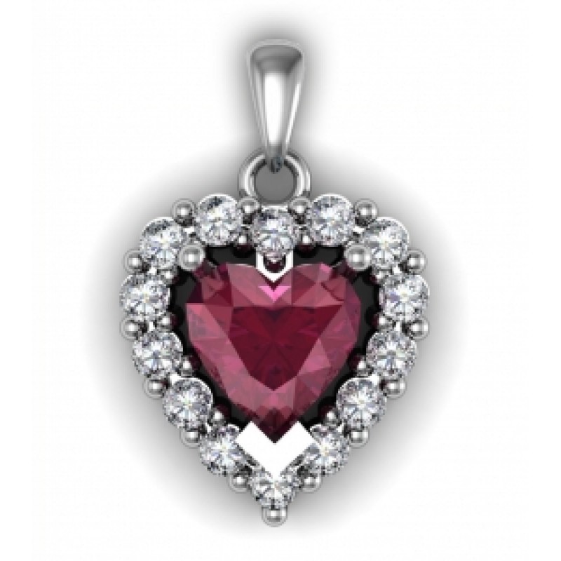 Подвеска Сердце с крупным камнем Os 1597