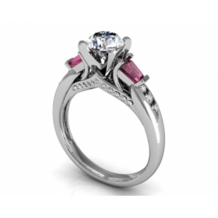 Кольцо с крупным камнем и дорожками камней Os 2617