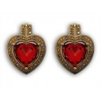 Серьги с крупным камнем в обрамлении мелких камней Os 4017