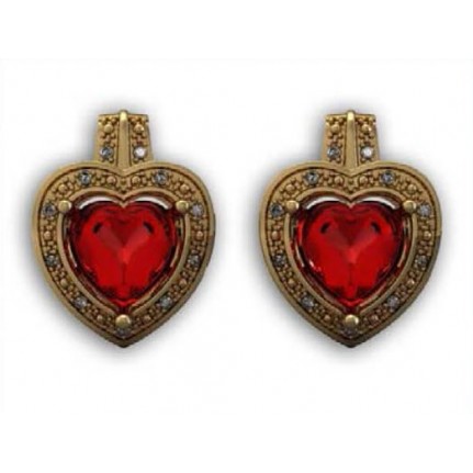 Серьги с крупным камнем в обрамлении мелких камней Os 4017