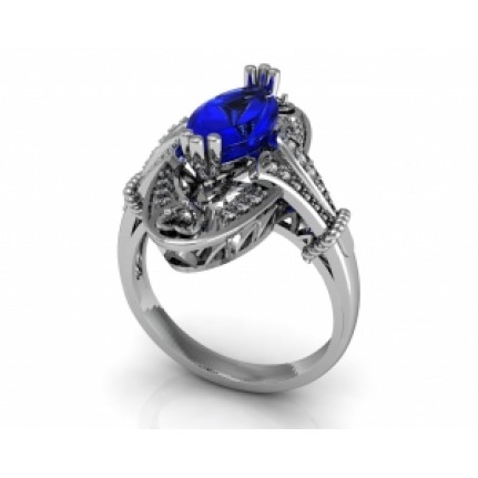 Кольцо с крупным камнем Os 7075