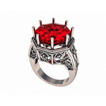 Кольцо ажурное с крупным камнем Os 7092