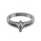 Кольцо с крупным камнем и дорожками камней Os 1520